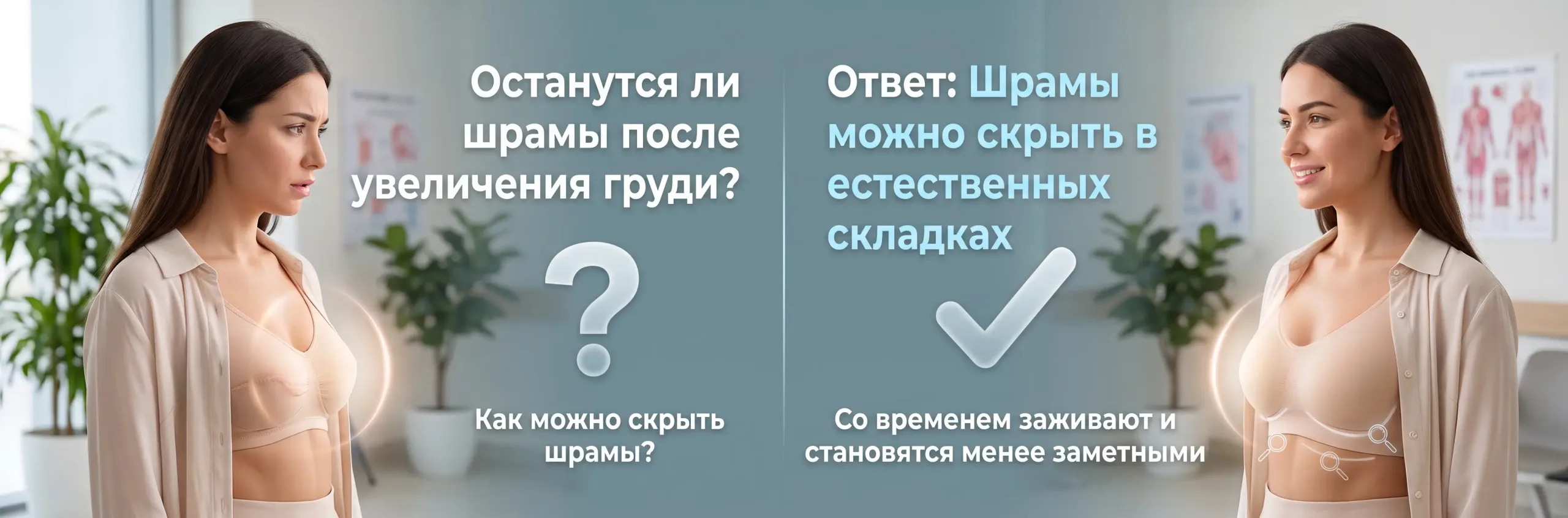 Остаются ли шрамы после увеличения груди