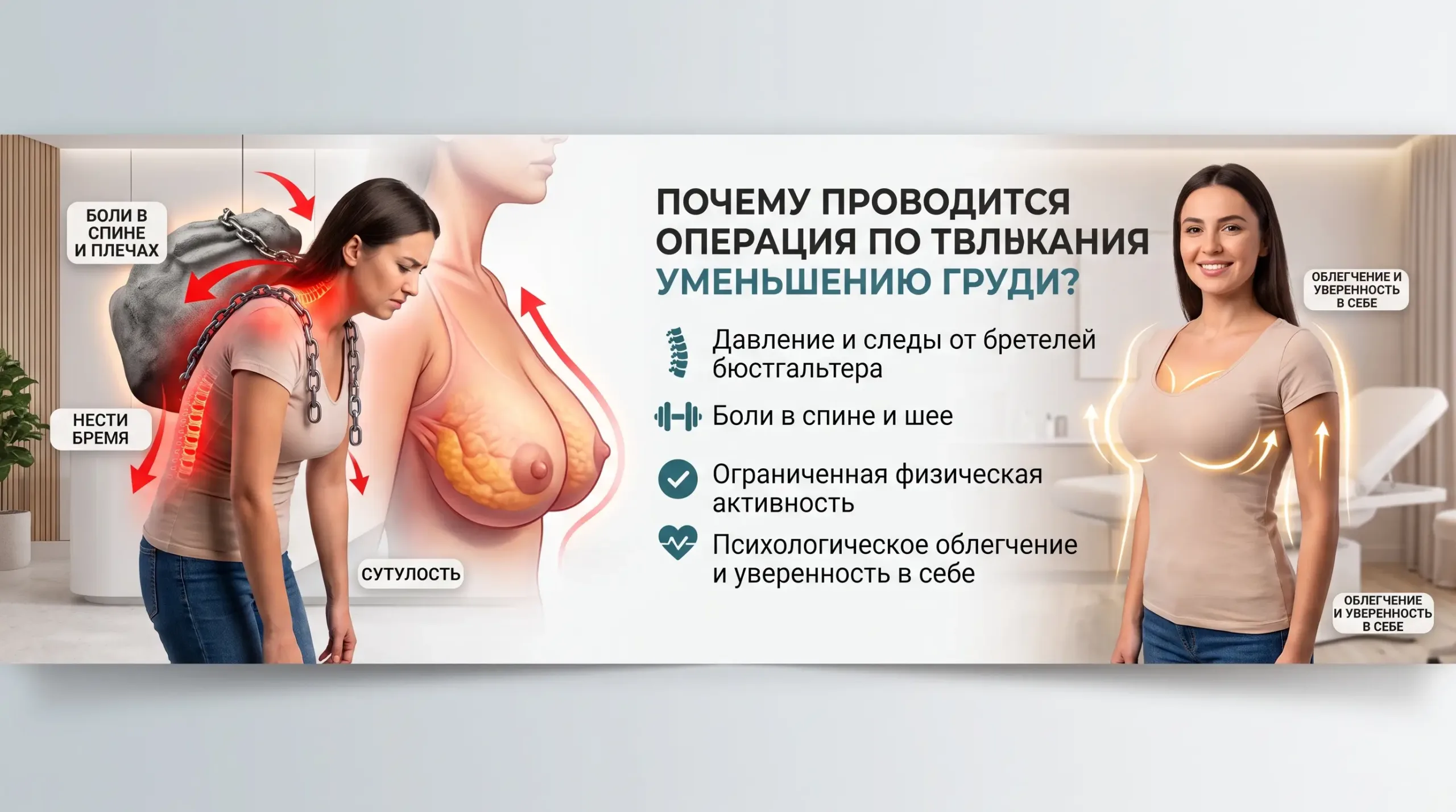Почему делают операцию по уменьшению груди